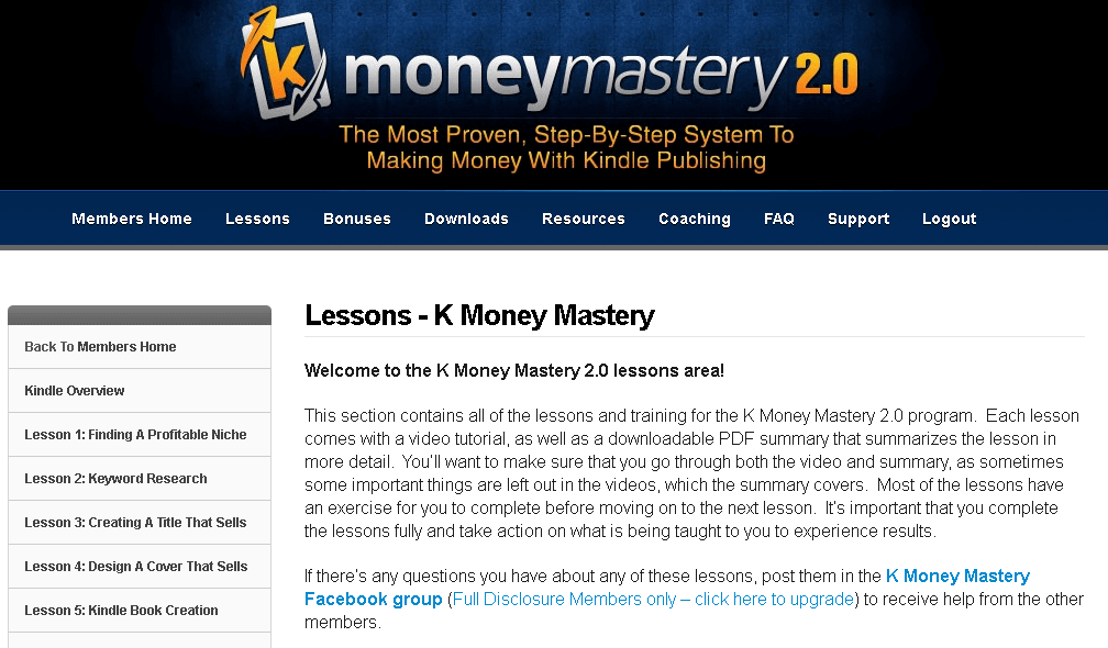 K Money Mastery dashboard