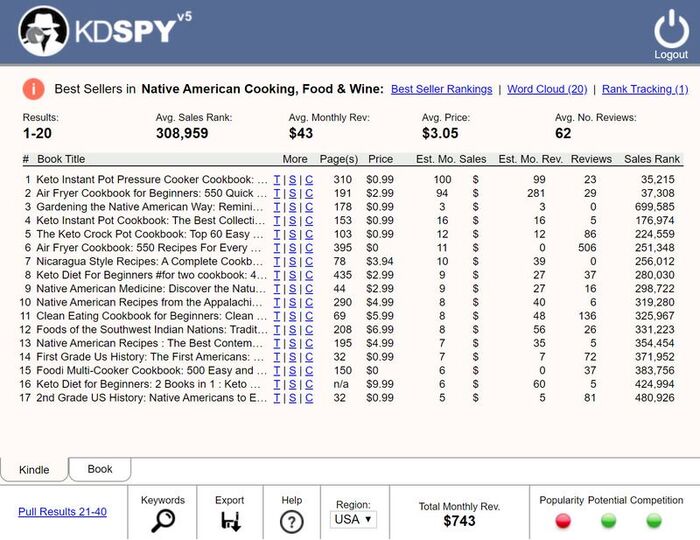 KDSpy v5 Category Analysis for Kindle and Books
