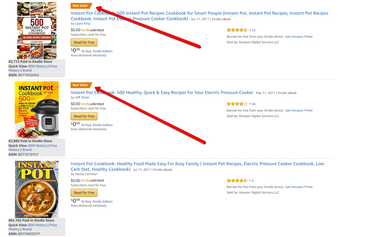 kindle books with best seller logos