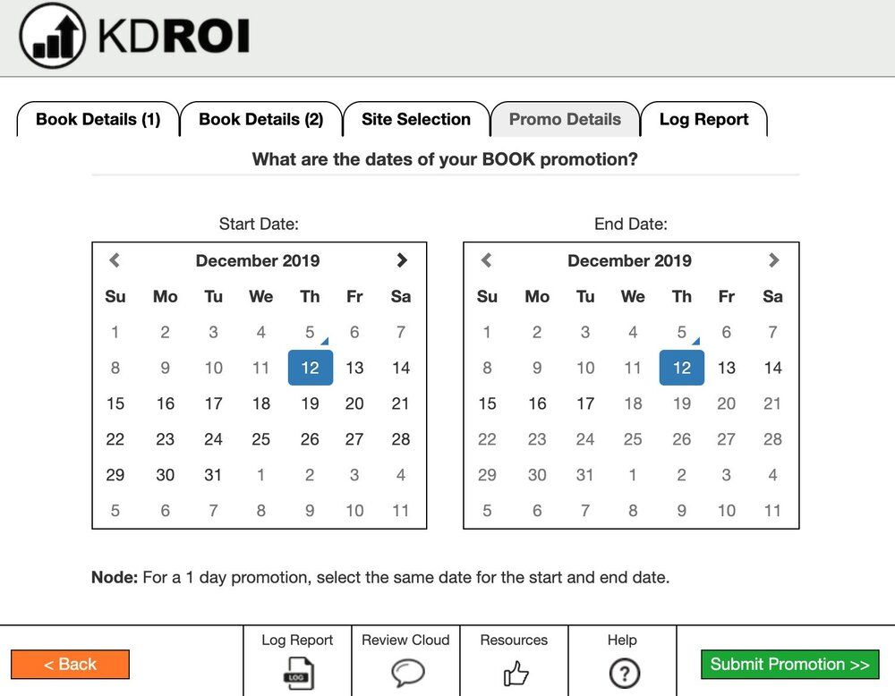 KDROI Date Selection