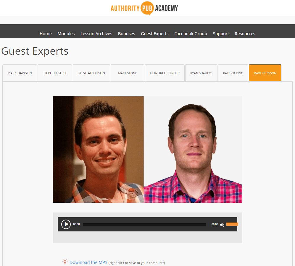 Authority Pub Academy Guest Experts