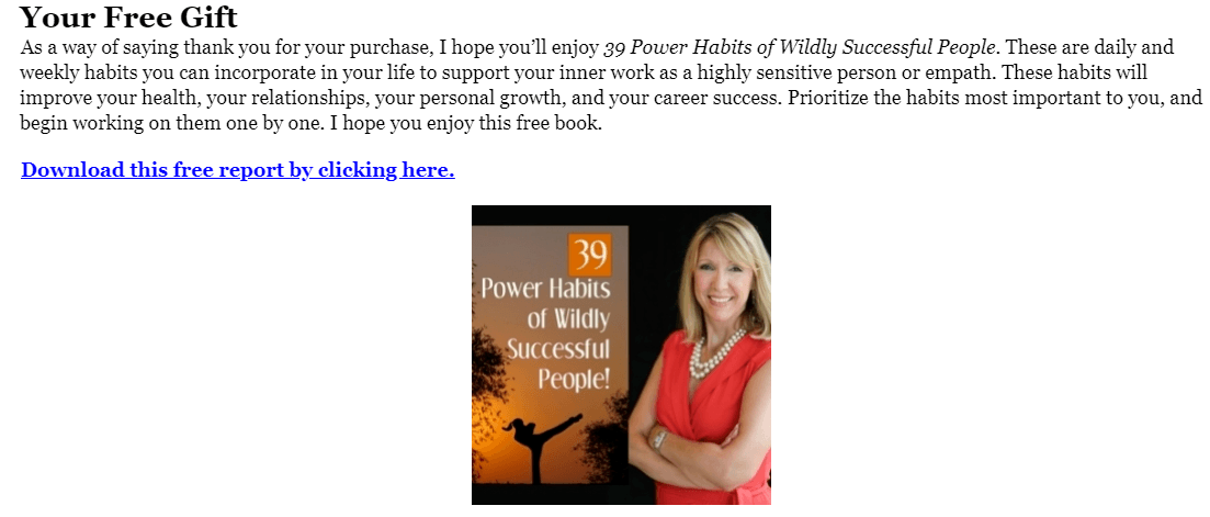 Barrie's Free Gift Kindle Page