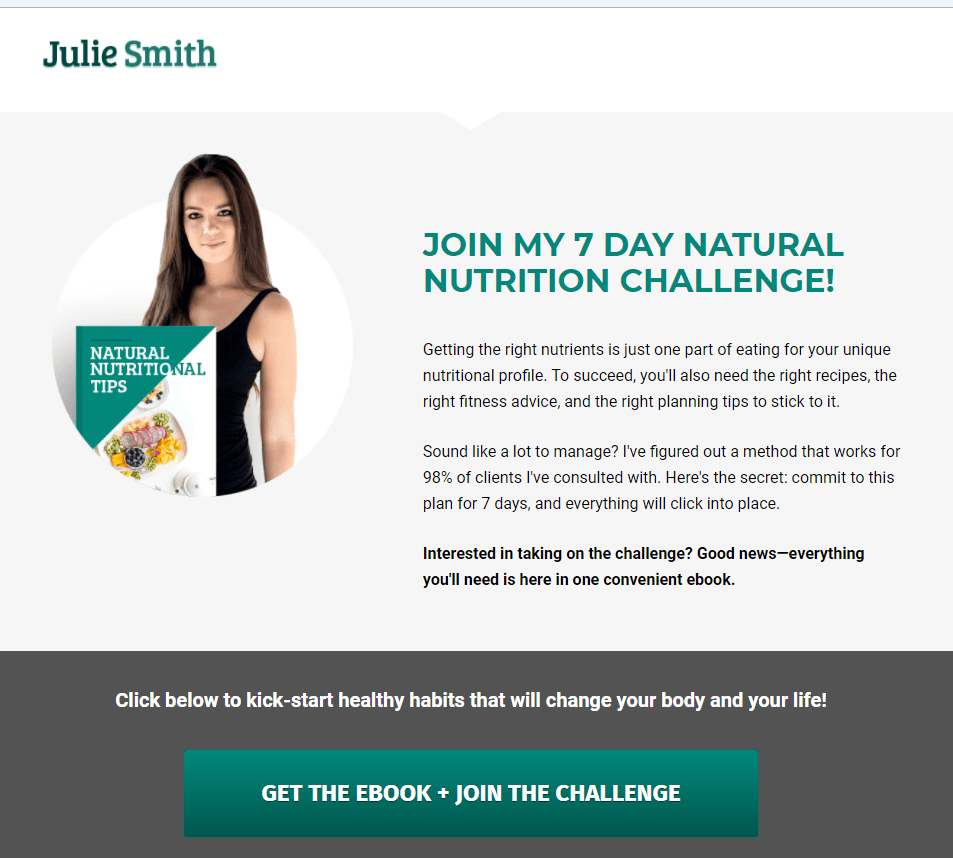 Fitness Opt-In Example on LeadPages