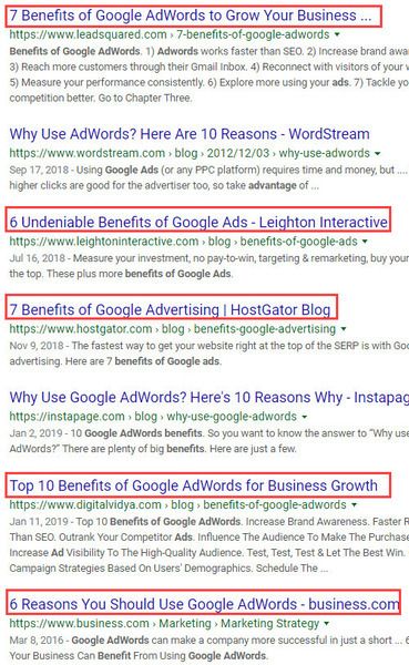 Google Favoring List Articles for This Query