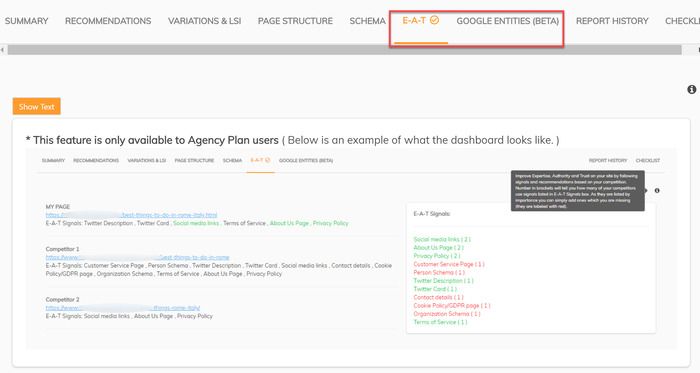 Page Optimizer Pro Project Agency User Features