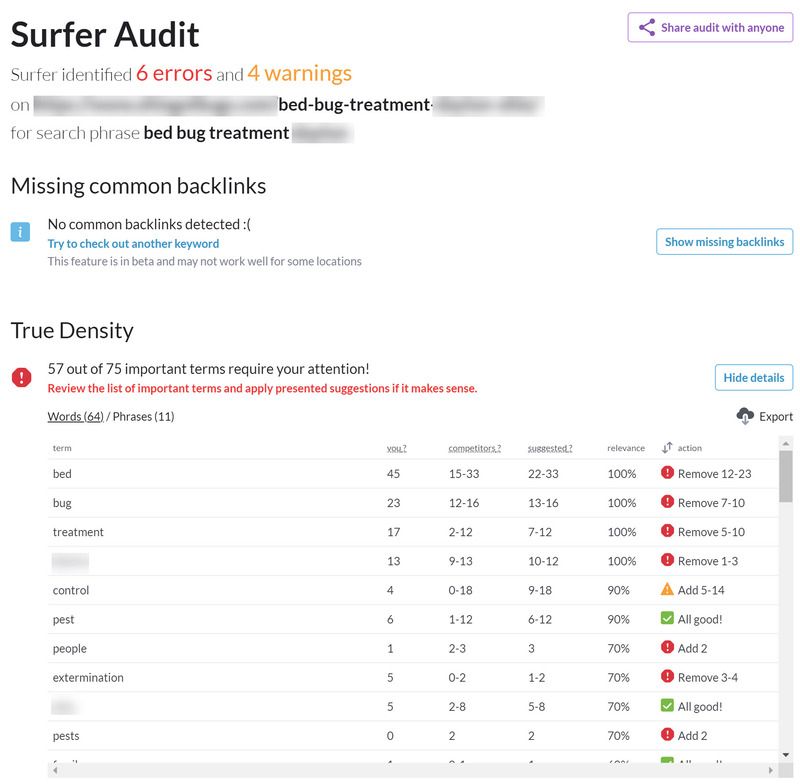 Surfer SEO Audit Tool Image 1