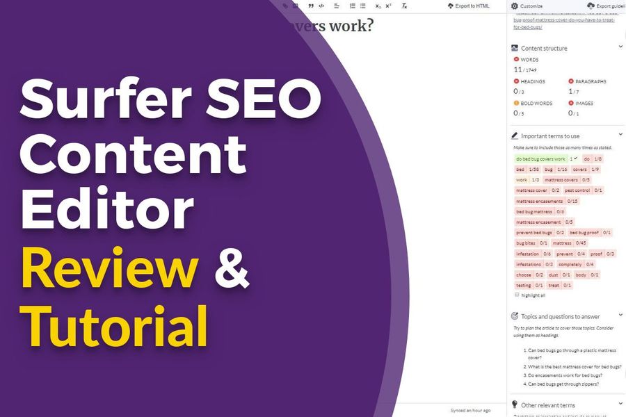 Surfer SEO Content Editor Review and Tutorial - Blog Featured Image