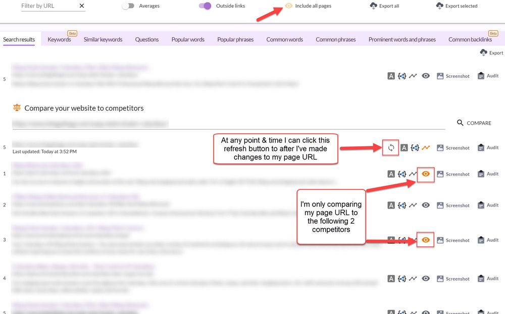 Surfer SEO SERP Analyzer Choosing Select Competitors