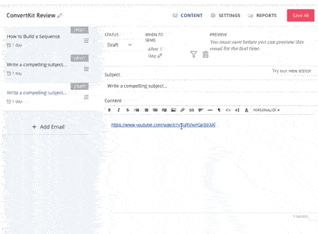 email sequence with video