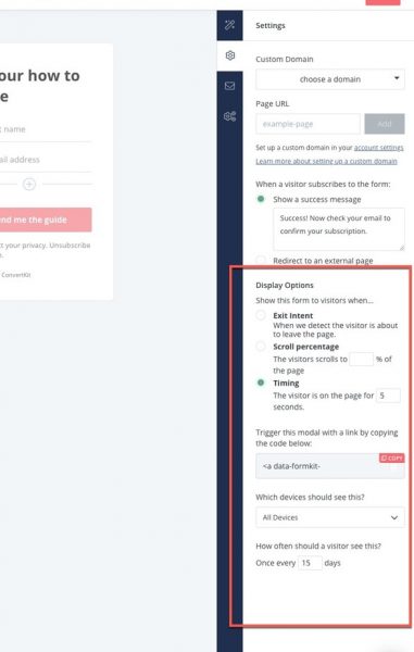 automations page settings