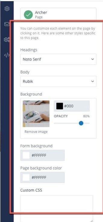 landing page editor