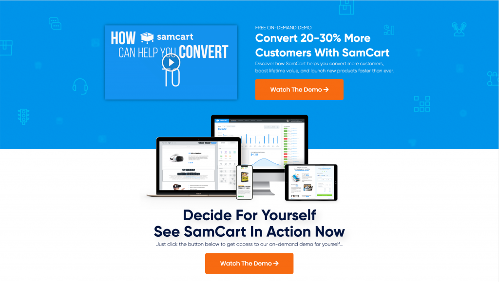 SamCart Demo Screen