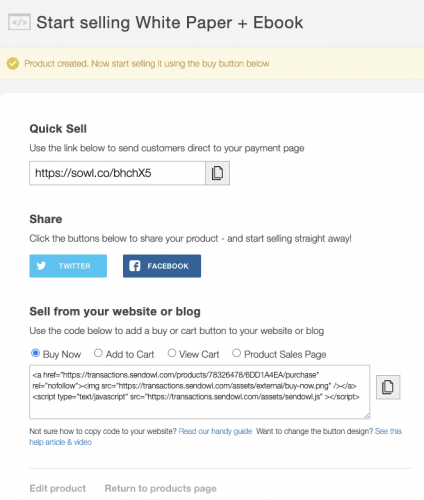 Sendowl Quick Selling