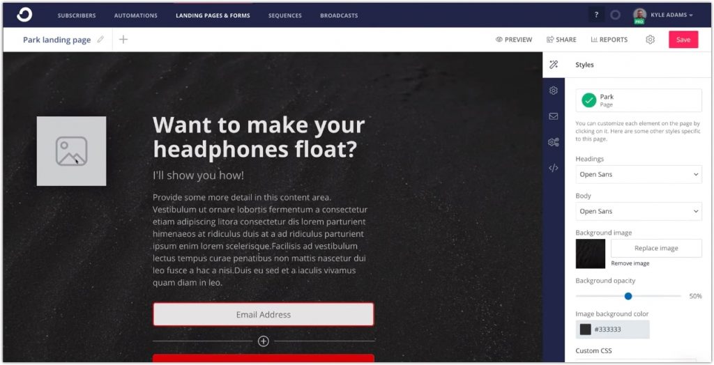 landing page builder