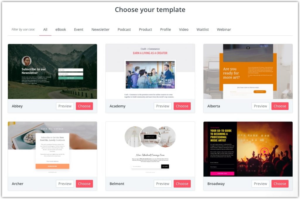 landing page integrations
