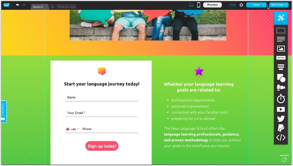landing page templates