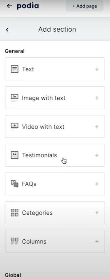 add text