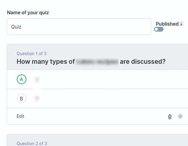 design features for quizzes