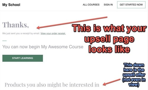 selling courses with upsells