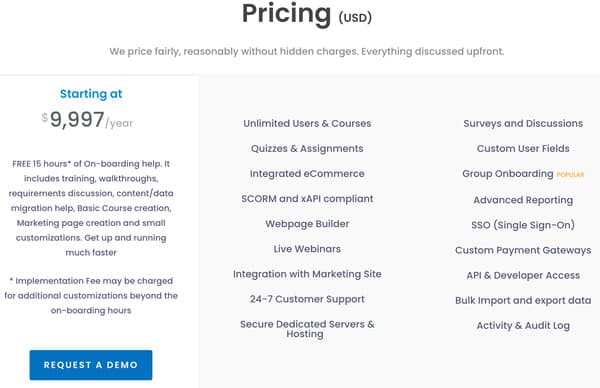 course prices