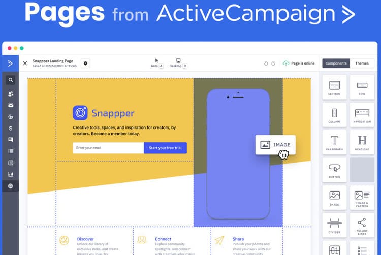 vs activecampaign pages