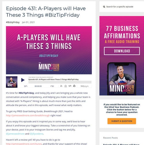 blog landing page