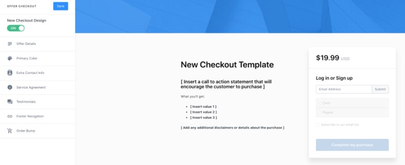 checkout page builder