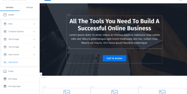 landing page