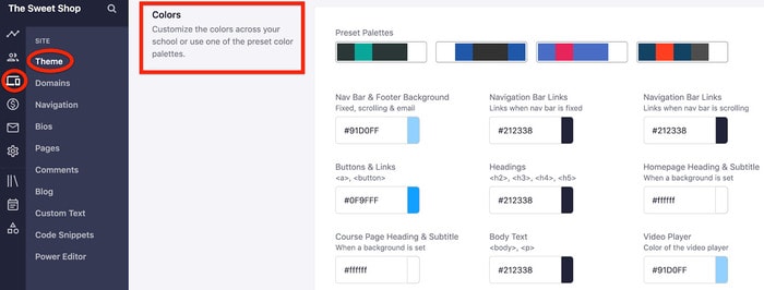 teachable customization options