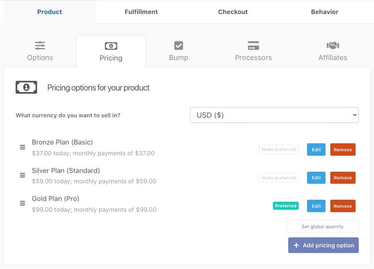 payment options