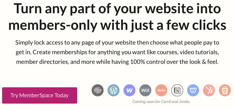 basic membership site features