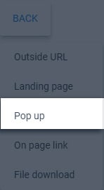 manage landing pages popups