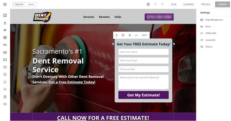 custom landing pages
