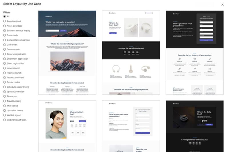 landing page templates