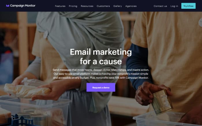Campaign Monitor Website Home Page