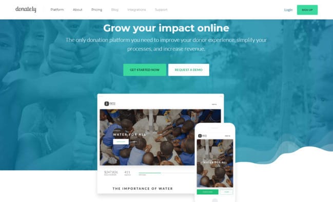 Donately Website Home Page