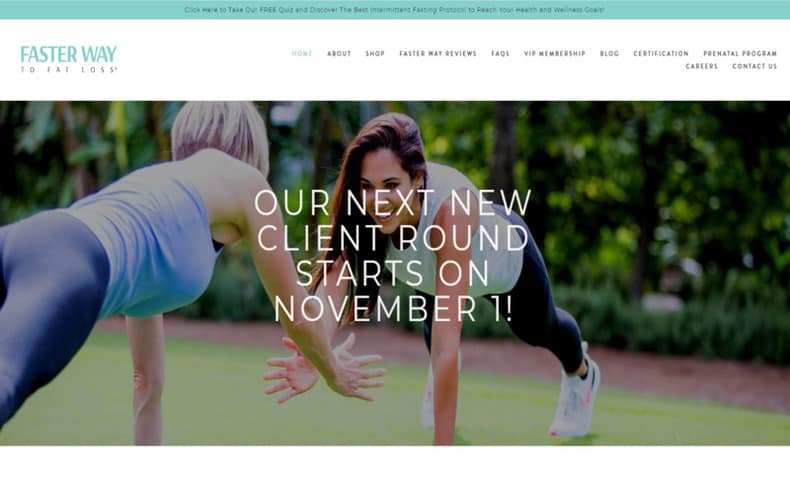 Faster Way to Fat Loss Website Home Page