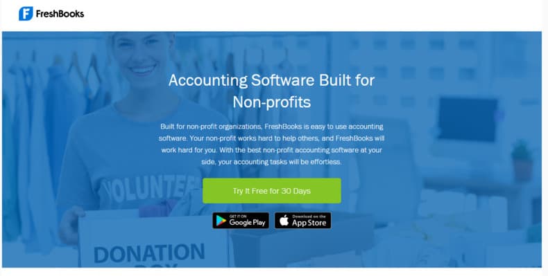 Freshbooks Website Home Page
