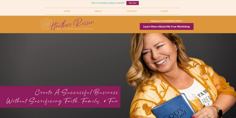 screenshot of Heather Rosson