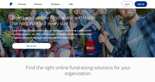 PayPal Website Home Page
