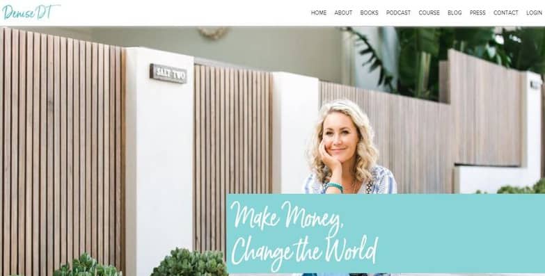 Screenshot of Denise DT website home page