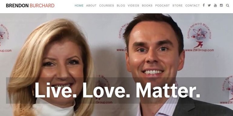 screenshot of Brendon Burchard website as one of Kajabi Membership Site Examples