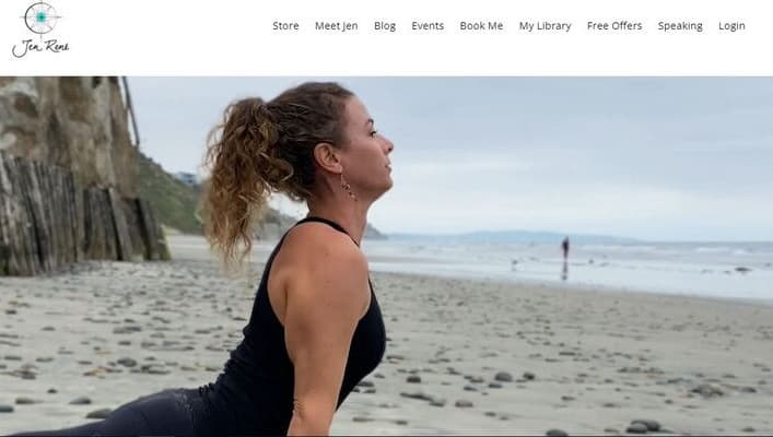screenshot of Jen René website home page