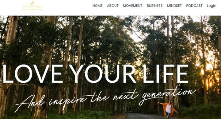 screenshot of jenine Dilts Bayman website home page