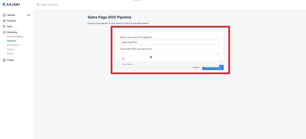 filling out fields in your chosen kajabi pipeline