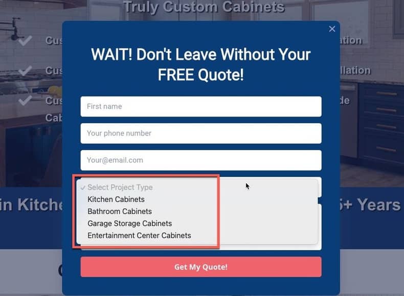 email collection forms