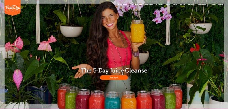 Fullyraw website home page