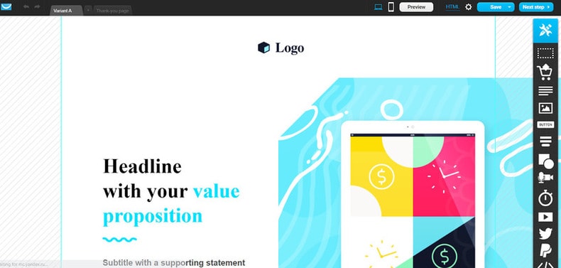 landing page feature