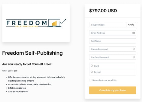 Kajabi Checkout Page