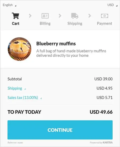 checkout page